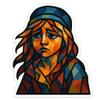 Cosette Cubist Sticker (2.75" x 3.25") view 1