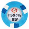 Playzaic 10-gram Phoenix Professional Poker Chips (50-Pack) Real Clay Set - Bulk Casino Chips with Denominations for Texas Holdem, Blackjack - Betting Game Accessories ($0.25 Blue) view 1