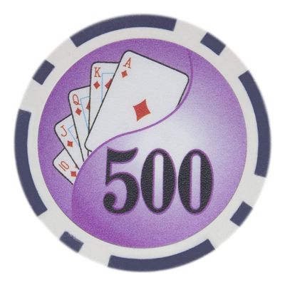 Playzaic 14-gram Yin Yang Poker Chips (50-Pack) Heavy Clay Composite Set - Bulk Casino Chips with Denominations for Texas Holdem, Blackjack - Betting Game Accessories ($500 Purple)