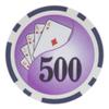 Playzaic 14-gram Yin Yang Poker Chips (50-Pack) Heavy Clay Composite Set - Bulk Casino Chips with Denominations for Texas Holdem, Blackjack - Betting Game Accessories ($500 Purple) view 1