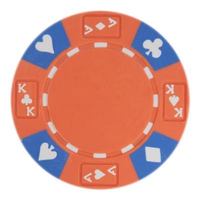 Playzaic 14-gram Ace King Premium Poker Chips (50-Pack) Heavy Clay Composite Set - Bulk Blank Casino Chips - No Denominations for Texas Holdem, Blackjack - Betting Game Accessories (Orange)