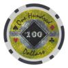 Playzaic 14-gram Black Diamond Poker Chips (50-Pack) Heavy Clay Composite Set - Bulk Casino Chips with Denominations for Texas Holdem, Blackjack - Betting Game Accessories ($0.50 Orange) view 2