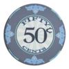 Playzaic 10-gram Scroll Premium Poker Chips (50-Pack) Casino Ceramic Set - Bulk Casino Chips with Denominations for Texas Holdem, Blackjack - Betting Game Accessories ($0.50 Gray) view 1