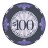 Playzaic 10-gram Scroll Premium Poker Chips (50-Pack) Casino Ceramic Set - Bulk Casino Chips with Denominations for Texas Holdem, Blackjack - Betting Game Accessories ($0.50 Gray) view 2
