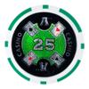 Playzaic 14-gram Ace Casino Poker Chips (50-Pack) Heavy Clay Composite Set - Bulk Casino Chips with Denominations for Texas Holdem, Blackjack - Betting Game Accessories ($25 Green) view 1
