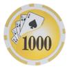 Playzaic 14-gram Yin Yang Poker Chips (50-Pack) Heavy Clay Composite Set - Bulk Casino Chips with Denominations for Texas Holdem, Blackjack - Betting Game Accessories ($1,000 Yellow) view 1