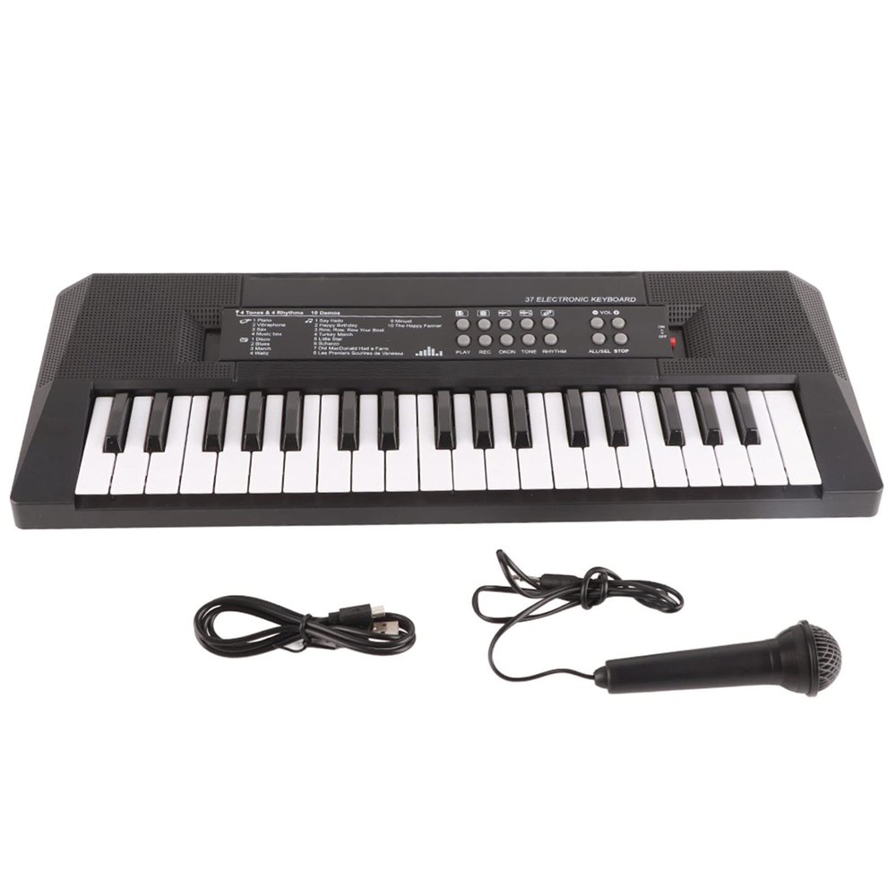 Hilitand Electric Keyboard, with Microphone, 37 Key Musical Toy for8 Tones, 6 Songs, 5 Rhythms, for Indoor and Outdoor