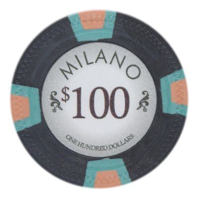 Playzaic 10-gram Milano Professional Poker Chips (50-Pack) Real Clay Set - Bulk Casino Chips with Denominations for Texas Holdem, Blackjack - Betting Game Accessories ($100 Black)