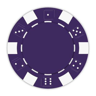 Playzaic 11.5-gram Striped Dice Poker Chips (50-Pack) Clay Composite Set - Bulk Blank Casino Chips - No Denominations for Texas Holdem, Blackjack - Betting Game Accessories (Purple)