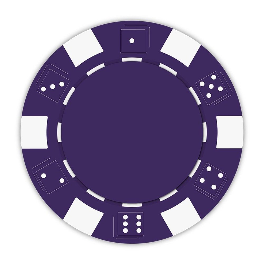 Playzaic 11.5-gram Striped Dice Poker Chips (50-Pack) Clay Composite Set - Bulk Blank Casino Chips - No Denominations for Texas Holdem, Blackjack - Betting Game Accessories (Purple)