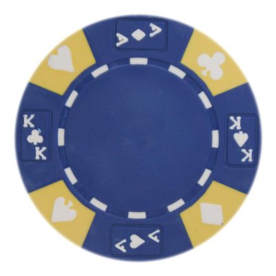 Playzaic 14-gram Ace King Premium Poker Chips (50-Pack) Heavy Clay Composite Set - Bulk Blank Casino Chips - No Denominations for Texas Holdem, Blackjack - Betting Game Accessories (Blue)
