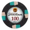 Playzaic 13.5-gram Showdown Professional Poker Chips (50-Pack) Heavy Clay Composite Set - Bulk Casino Chips with Denominations for Texas Holdem, Blackjack - Betting Game Accessories ($100 Black) view 1