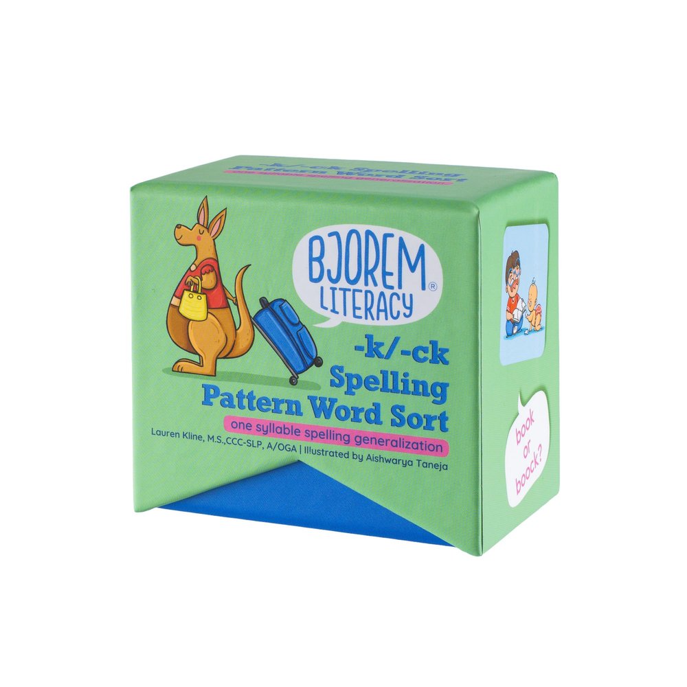 Bjorem Literacy K/CK Spelling Sort Teach One-Syllable Spelling Generalization with Sentence Prompts and Visual Word Sorting