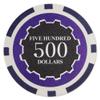 Playzaic 14-gram Eclipse Poker Chips (50-Pack) Heavy Clay Composite Set - Bulk Casino Chips with Denominations for Texas Holdem, Blackjack - Betting Game Accessories ($500 Purple) view 1