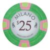 Playzaic 10-gram Milano Professional Poker Chips (50-Pack) Real Clay Set - Bulk Casino Chips with Denominations for Texas Holdem, Blackjack - Betting Game Accessories ($25 Green) view 1