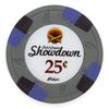 Playzaic 13.5-gram Showdown Professional Poker Chips (50-Pack) Heavy Clay Composite Set - Bulk Casino Chips with Denominations for Texas Holdem, Blackjack - Betting Game Accessories ($0.25 Gray) view 1