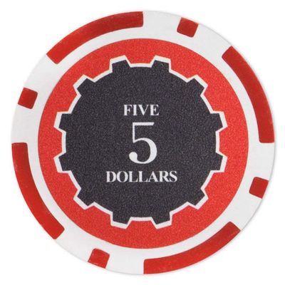 Playzaic 14-gram Eclipse Poker Chips (50-Pack) Heavy Clay Composite Set - Bulk Casino Chips with Denominations for Texas Holdem, Blackjack - Betting Game Accessories ($5 Red)