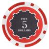 Playzaic 14-gram Eclipse Poker Chips (50-Pack) Heavy Clay Composite Set - Bulk Casino Chips with Denominations for Texas Holdem, Blackjack - Betting Game Accessories ($5 Red) view 1