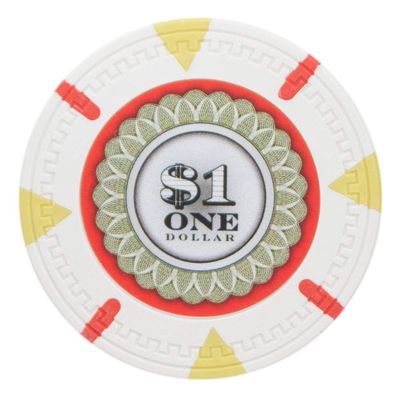 Playzaic 13.5-gram The Mint Professional Poker Chips (50-Pack) Heavy Clay Composite Set - Bulk Casino Chips with Denominations for Texas Holdem, Blackjack - Betting Game Accessories ($1 White)