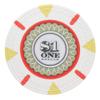Playzaic 13.5-gram The Mint Professional Poker Chips (50-Pack) Heavy Clay Composite Set - Bulk Casino Chips with Denominations for Texas Holdem, Blackjack - Betting Game Accessories ($1 White) view 1