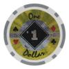 Playzaic 14-gram Black Diamond Poker Chips (50-Pack) Heavy Clay Composite Set - Bulk Casino Chips with Denominations for Texas Holdem, Blackjack - Betting Game Accessories ($1 White) view 1