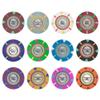 Playzaic 13.5-gram The Mint Professional Poker Chips (50-Pack) Heavy Clay Composite Set - Bulk Casino Chips with Denominations for Texas Holdem, Blackjack - Betting Game Accessories ($500 Purple) view 4