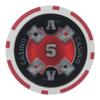 Playzaic 14-gram Ace Casino Poker Chips (50-Pack) Heavy Clay Composite Set - Bulk Casino Chips with Denominations for Texas Holdem, Blackjack - Betting Game Accessories ($5 Red) view 1