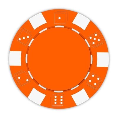 Playzaic 11.5-gram Striped Dice Poker Chips (50-Pack) Clay Composite Set - Bulk Blank Casino Chips - No Denominations for Texas Holdem, Blackjack - Betting Game Accessories (Orange)