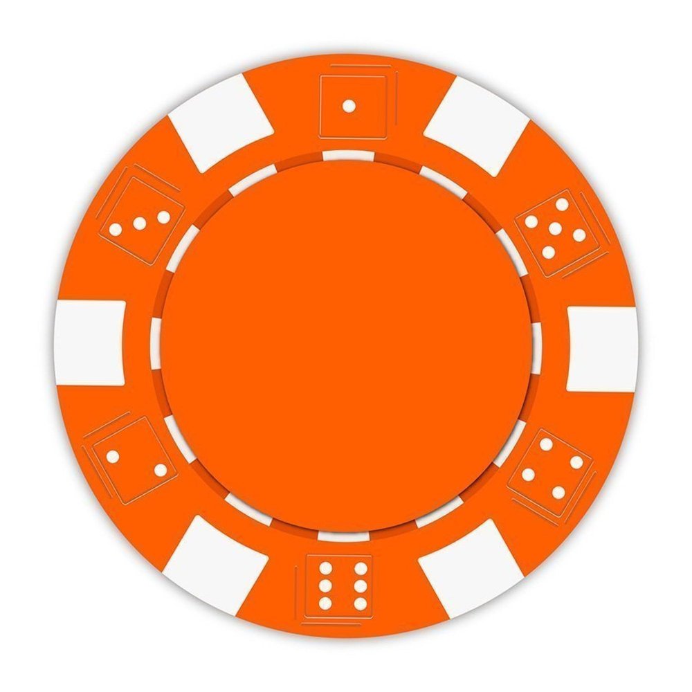 Playzaic 11.5-gram Striped Dice Poker Chips (50-Pack) Clay Composite Set - Bulk Blank Casino Chips - No Denominations for Texas Holdem, Blackjack - Betting Game Accessories (Orange)