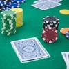 Playzaic 11.5-gram Striped Dice Poker Chips (50-Pack) Clay Composite Set - Bulk Blank Casino Chips - No Denominations for Texas Holdem, Blackjack - Betting Game Accessories (Orange) view 4