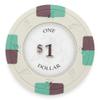 Playzaic 13.5-gram Poker Knights Premium Poker Chips (50-Pack) Heavy Clay Composite Set - Bulk Casino Chips with Denominations for Texas Holdem, Blackjack - Betting Game Accessories ($1 White) view 1