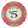 Playzaic 10-gram Scroll Premium Poker Chips (50-Pack) Casino Ceramic Set - Bulk Casino Chips with Denominations for Texas Holdem, Blackjack - Betting Game Accessories ($5 Red) view 1
