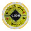 Playzaic 14-gram Black Diamond Poker Chips (50-Pack) Heavy Clay Composite Set - Bulk Casino Chips with Denominations for Texas Holdem, Blackjack - Betting Game Accessories ($1,000 Yellow) view 1