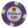 Playzaic 13.5-gram Showdown Professional Poker Chips (50-Pack) Heavy Clay Composite Set - Bulk Casino Chips with Denominations for Texas Holdem, Blackjack - Betting Game Accessories ($500 Purple) view 1