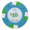 Playzaic 13.5-gram Poker Knights Premium Poker Chips (50-Pack) Heavy Clay Composite Set - Bulk Casino Chips with Denominations for Texas Holdem, Blackjack - Betting Game Accessories ($10 Blue) view 1