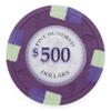 Playzaic 13.5-gram Poker Knights Premium Poker Chips (50-Pack) Heavy Clay Composite Set - Bulk Casino Chips with Denominations for Texas Holdem, Blackjack - Betting Game Accessories ($500 Purple) view 1