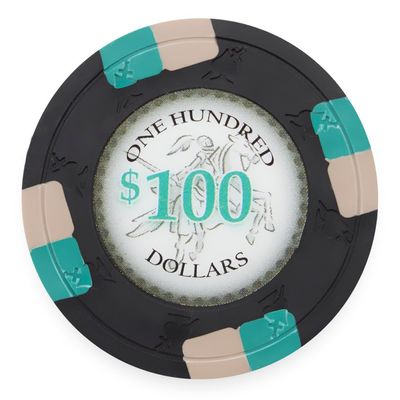 Playzaic 13.5-gram Poker Knights Premium Poker Chips (50-Pack) Heavy Clay Composite Set - Bulk Casino Chips with Denominations for Texas Holdem, Blackjack - Betting Game Accessories ($100 Black)