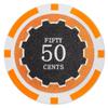 Playzaic 14-gram Eclipse Poker Chips (50-Pack) Heavy Clay Composite Set - Bulk Casino Chips with Denominations for Texas Holdem, Blackjack - Betting Game Accessories ($0.50 Orange) view 1