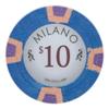 Playzaic 10-gram Milano Professional Poker Chips (50-Pack) Real Clay Set - Bulk Casino Chips with Denominations for Texas Holdem, Blackjack - Betting Game Accessories ($10 Blue) view 1