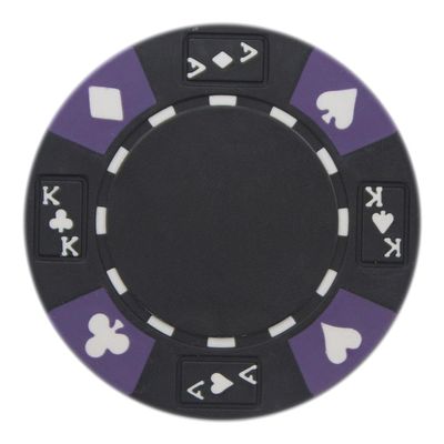 Playzaic 14-gram Ace King Premium Poker Chips (50-Pack) Heavy Clay Composite Set - Bulk Blank Casino Chips - No Denominations for Texas Holdem, Blackjack - Betting Game Accessories (Black)
