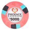 Playzaic 10-gram Phoenix Professional Poker Chips (50-Pack) Real Clay Set - Bulk Casino Chips with Denominations for Texas Holdem, Blackjack - Betting Game Accessories ($5,000 Pink) view 1