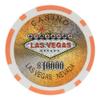 Playzaic 14-gram Las Vegas Poker Chips (50-Pack) Heavy Clay Composite Set - Bulk Casino Chips with Denominations for Texas Holdem, Blackjack - Betting Game Accessories ($10,000 Orange) view 1