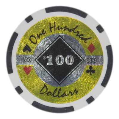 Playzaic 14-gram Black Diamond Poker Chips (50-Pack) Heavy Clay Composite Set - Bulk Casino Chips with Denominations for Texas Holdem, Blackjack - Betting Game Accessories ($100 Black)