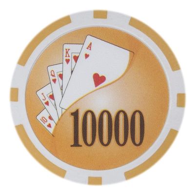 Playzaic 14-gram Yin Yang Poker Chips (50-Pack) Heavy Clay Composite Set - Bulk Casino Chips with Denominations for Texas Holdem, Blackjack - Betting Game Accessories ($10,000 Orange)