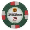 Playzaic 13.5-gram Showdown Professional Poker Chips (50-Pack) Heavy Clay Composite Set - Bulk Casino Chips with Denominations for Texas Holdem, Blackjack - Betting Game Accessories ($25 Green) view 1