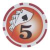 Playzaic 14-gram Yin Yang Poker Chips (50-Pack) Heavy Clay Composite Set - Bulk Casino Chips with Denominations for Texas Holdem, Blackjack - Betting Game Accessories ($5 Red) view 1