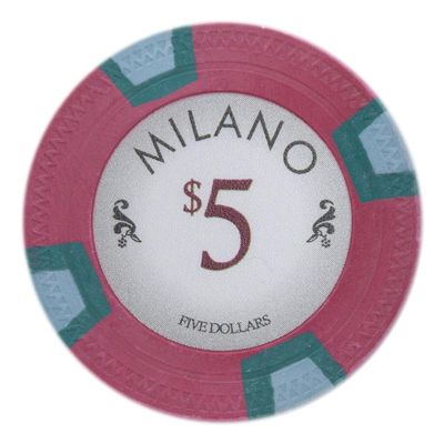 Playzaic 10-gram Milano Professional Poker Chips (50-Pack) Real Clay Set - Bulk Casino Chips with Denominations for Texas Holdem, Blackjack - Betting Game Accessories ($5 Red)