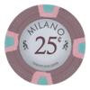 Playzaic 10-gram Milano Professional Poker Chips (50-Pack) Real Clay Set - Bulk Casino Chips with Denominations for Texas Holdem, Blackjack - Betting Game Accessories ($0.25 Brown) view 1