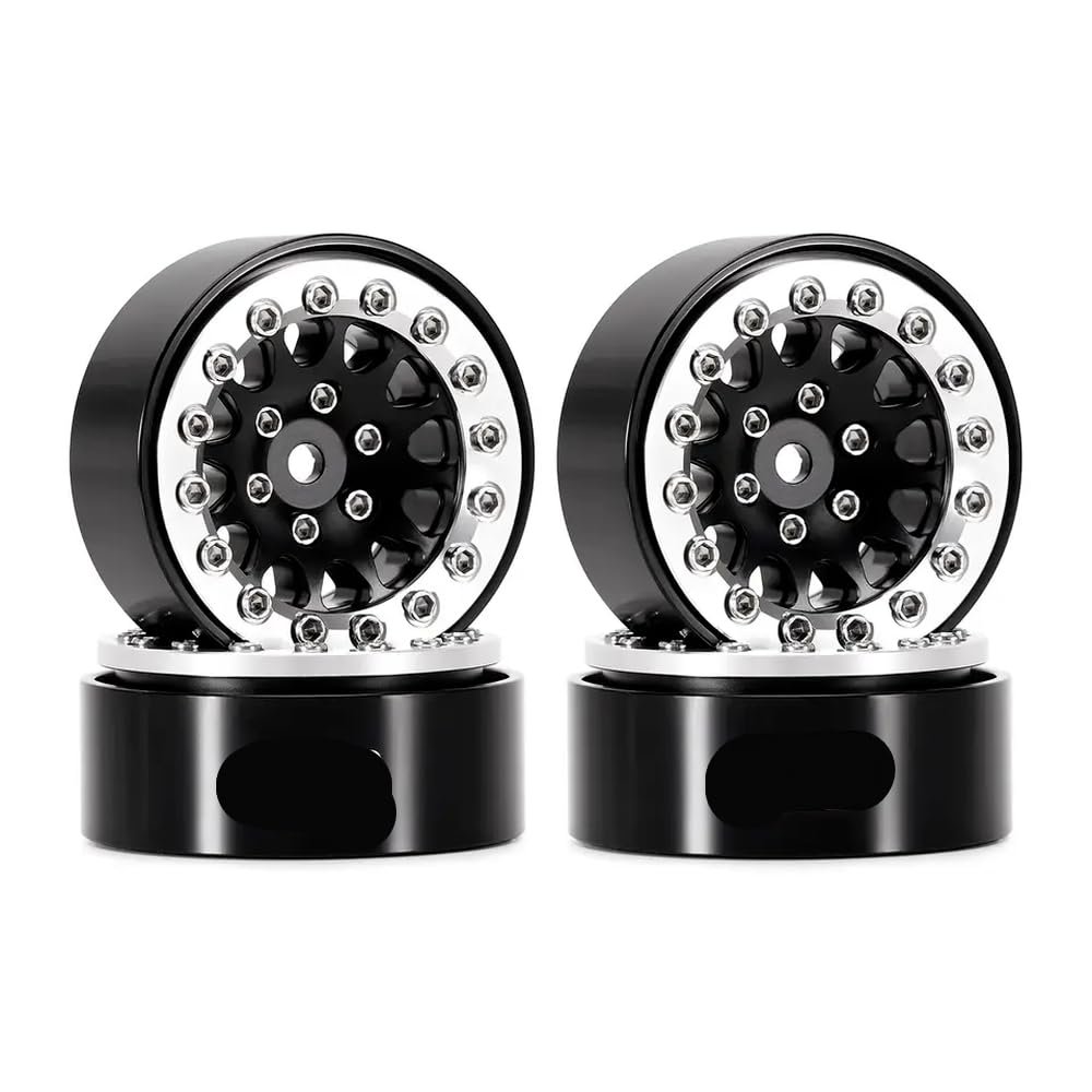 1.3 Inch Aluminium Beadlock Wheels W1311 Compatible with 1/24 and 1/18 Scale RC Crawler Vehicles(W1311SB)
