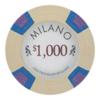 Playzaic 10-gram Milano Professional Poker Chips (50-Pack) Real Clay Set - Bulk Casino Chips with Denominations for Texas Holdem, Blackjack - Betting Game Accessories ($1,000 Yellow) view 1
